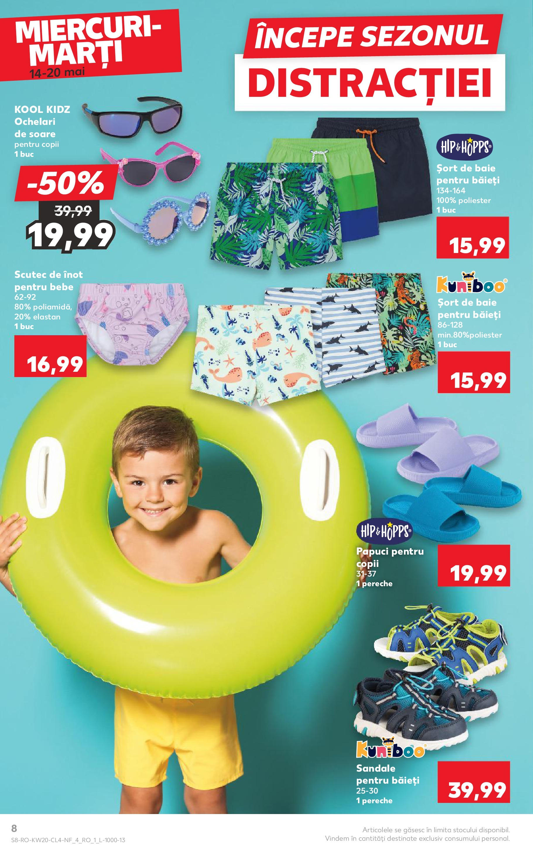 Catalog Kaufland - Sibiu Nonfood 14.05.2025 - Revista si Oferta | Pagină: 8 | Produse: Șort, Șort de baie, Sandale, Papuci