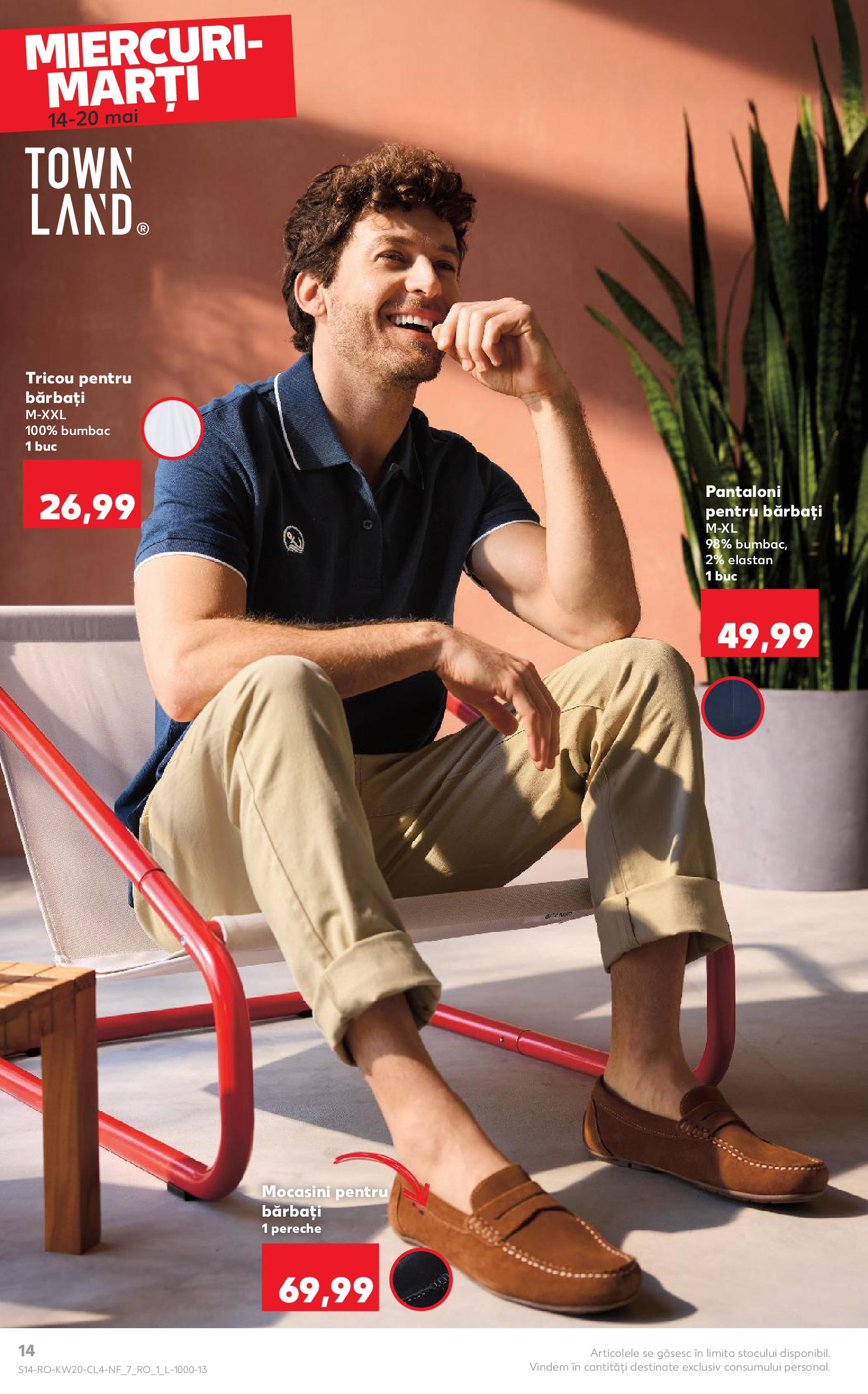 Catalog Kaufland - Sibiu Nonfood 14.05.2025 - Revista si Oferta | Pagină: 14 | Produse: Kestane, Tricou, Pantaloni, Mocasini