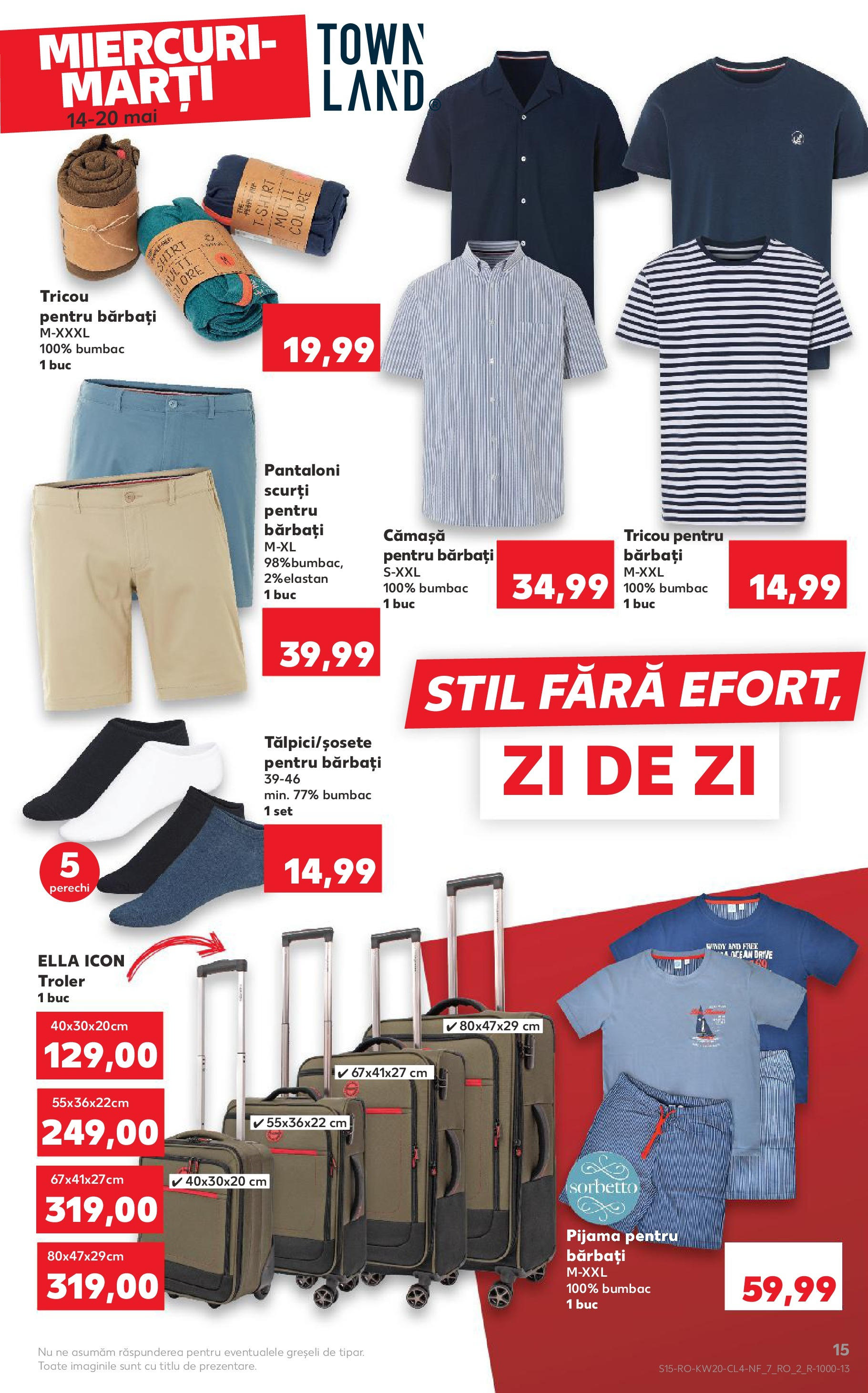 Catalog Kaufland - Sibiu Nonfood 14.05.2025 - Revista si Oferta | Pagină: 15 | Produse: Tricou, Pantaloni, Pantaloni scurți