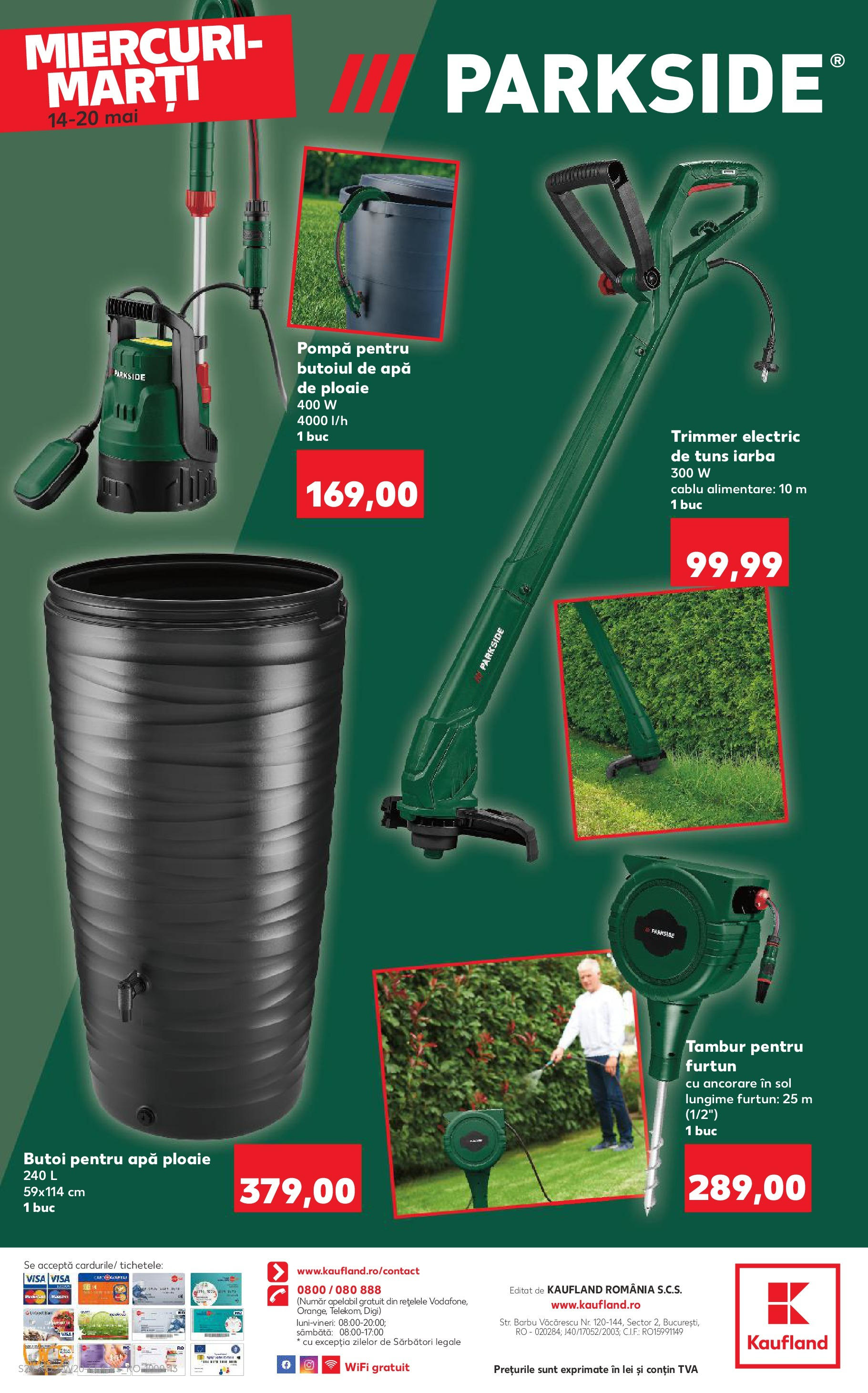 Catalog Kaufland - Sibiu Nonfood 14.05.2025 - Revista si Oferta | Pagină: 20 | Produse: Trimmer, Cablu, Apă