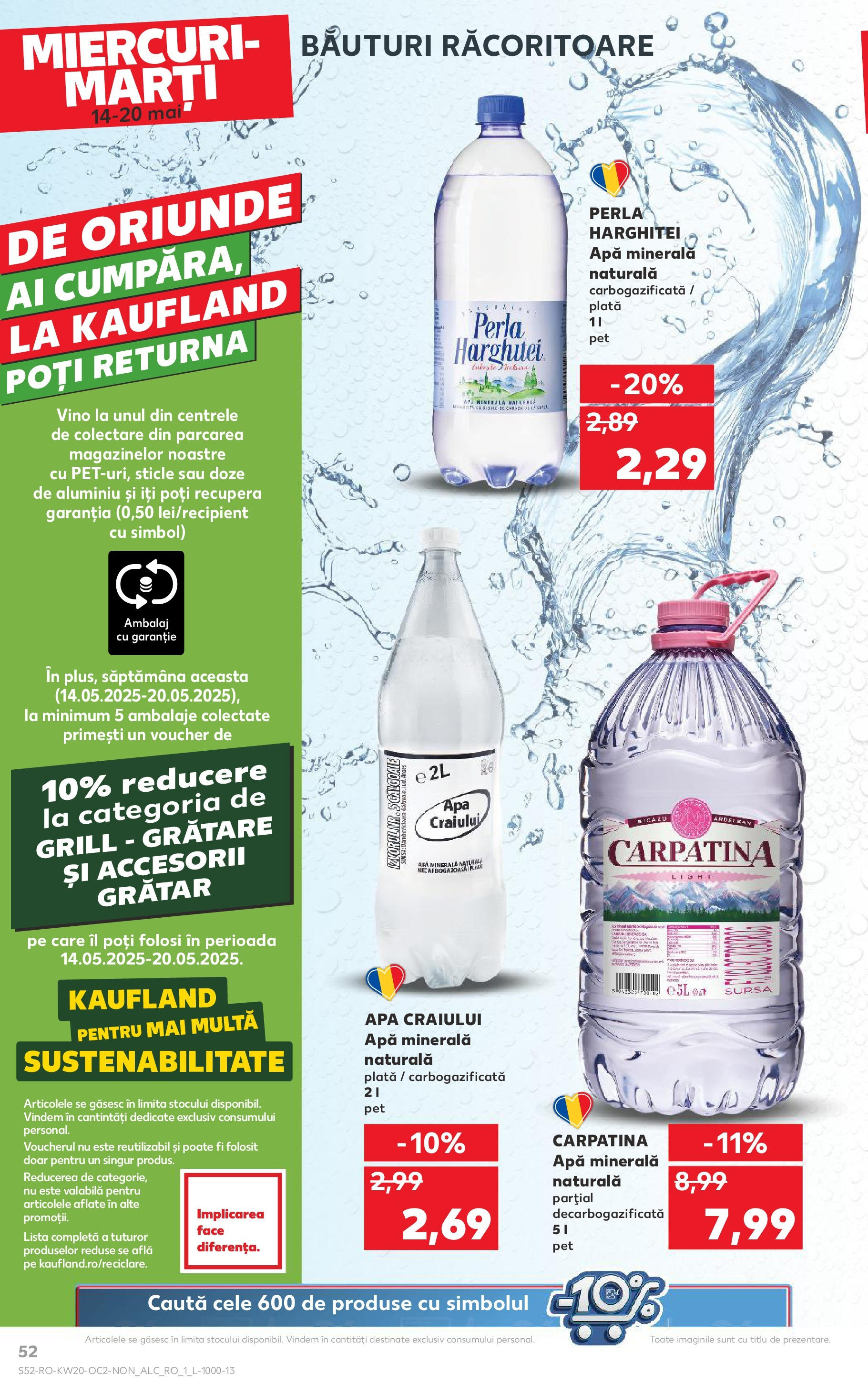 Kaufland - Catalog Kaufland până în data de 18.05.2025 13.05.2025 || Revista si Oferte | Pagină: 52 | Produse: Grill, Grătar, Yazı tahtası kalemi, Apă Kaufland - Catalog Kaufland până în data de 18.05.2025 13.05.2025 - Revista si Oferta | Pagină: 52 | Produse: Grill, Grătar, Yazı tahtası kalemi, Apă