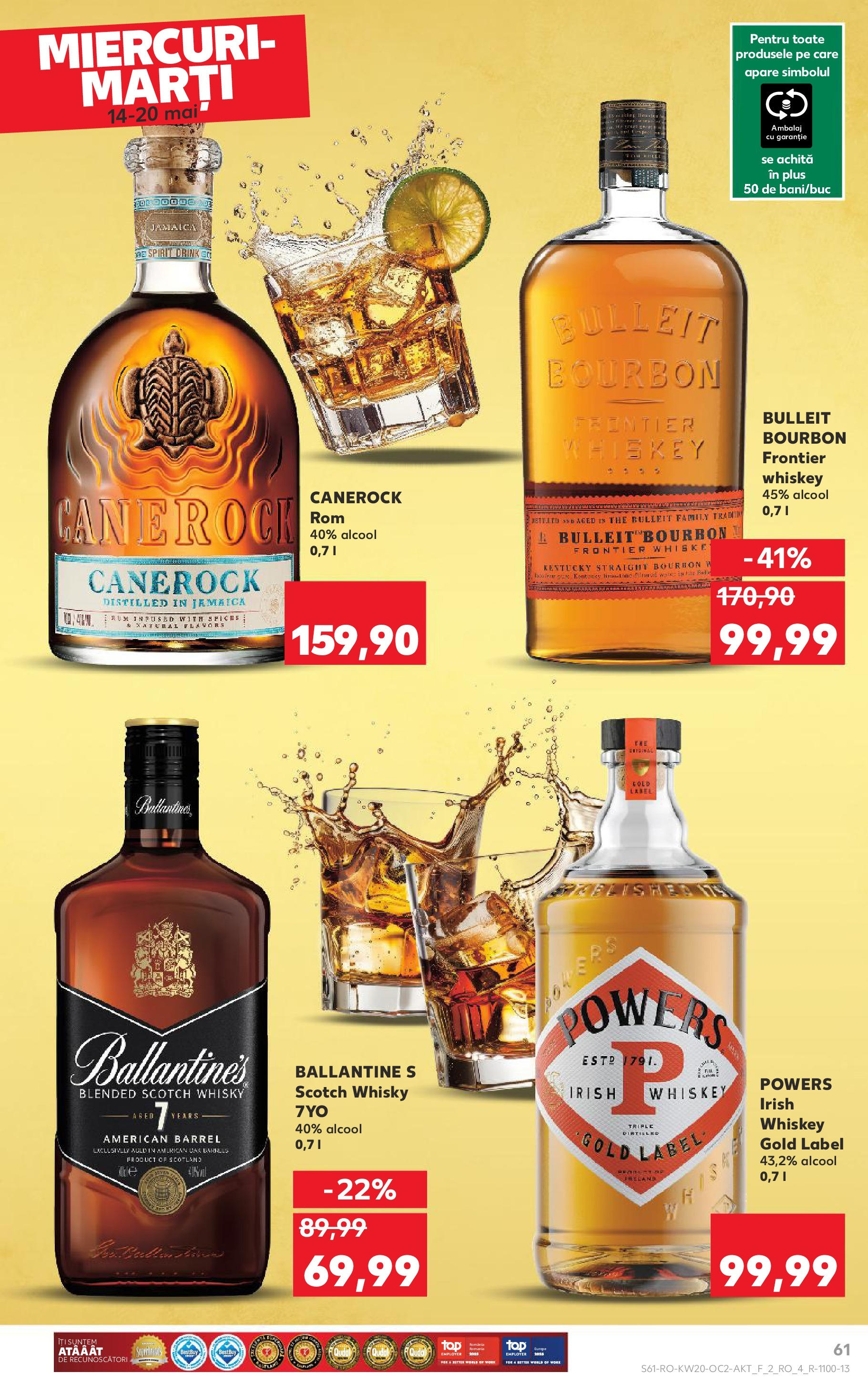 Catalog Kaufland - Sibiu 14.05.2025 || Revista si Oferte | Pagină: 61 | Produse: Bourbon, Whiskey Catalog Kaufland - Sibiu 14.05.2025 - Revista si Oferta | Pagină: 61 | Produse: Bourbon, Whiskey