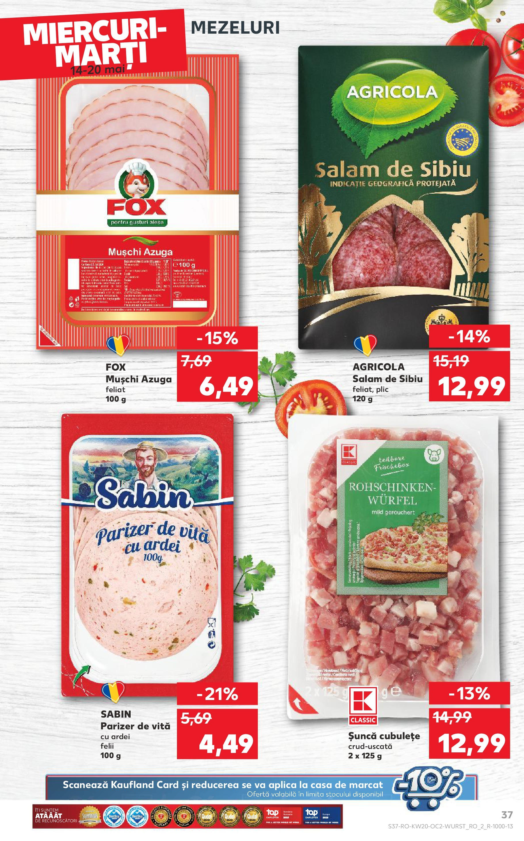 Kaufland - Catalog Kaufland până în data de 18.05.2025 13.05.2025 || Revista si Oferte | Pagină: 37 | Produse: Ardei, Salam, Șuncă, Parizer Kaufland - Catalog Kaufland până în data de 18.05.2025 13.05.2025 - Revista si Oferta | Pagină: 37 | Produse: Ardei, Salam, Șuncă, Parizer