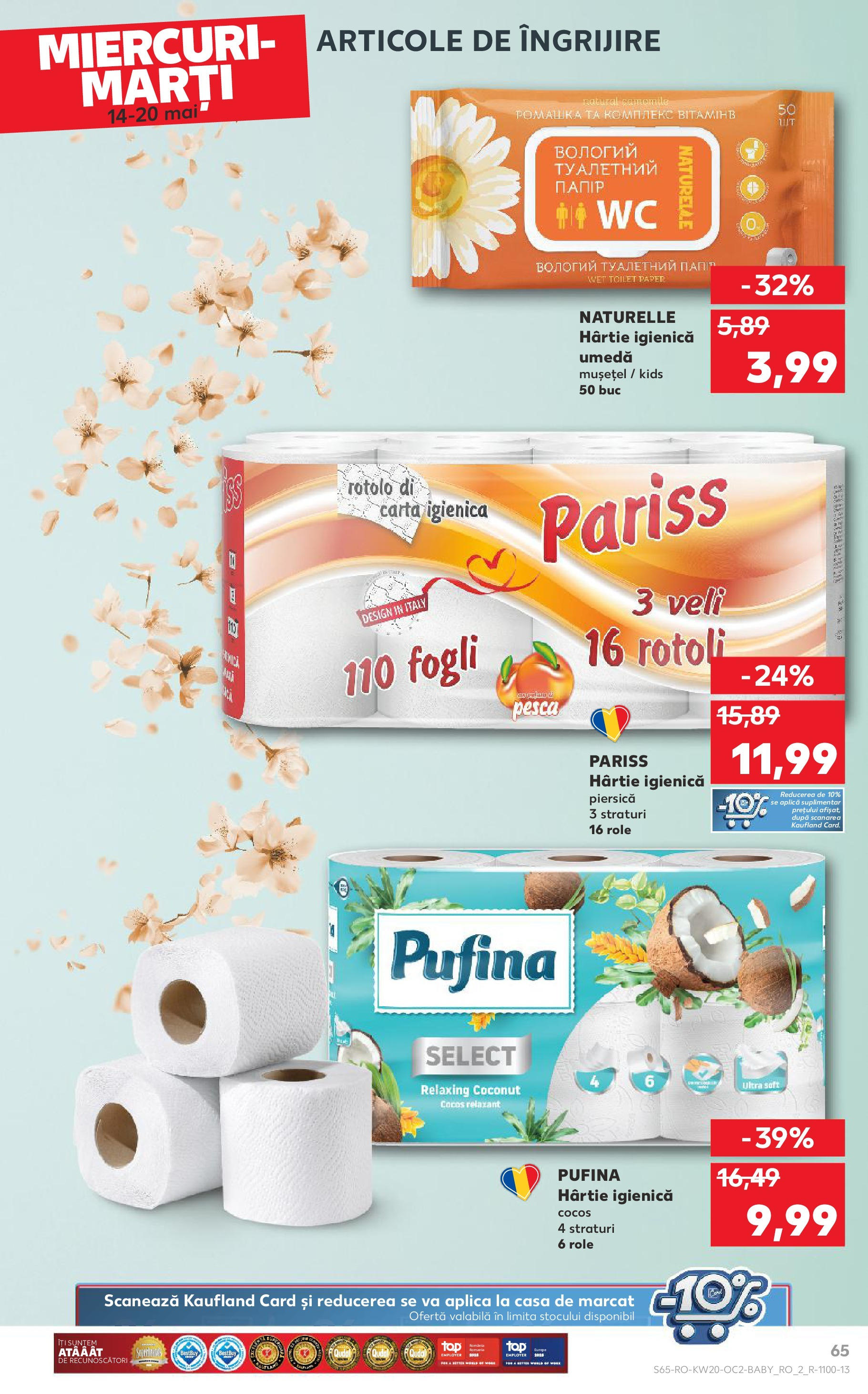 Catalog Kaufland - Sibiu 14.05.2025 || Revista si Oferte | Pagină: 65 | Produse: Piersică, Role Catalog Kaufland - Sibiu 14.05.2025 - Revista si Oferta | Pagină: 65 | Produse: Piersică, Role
