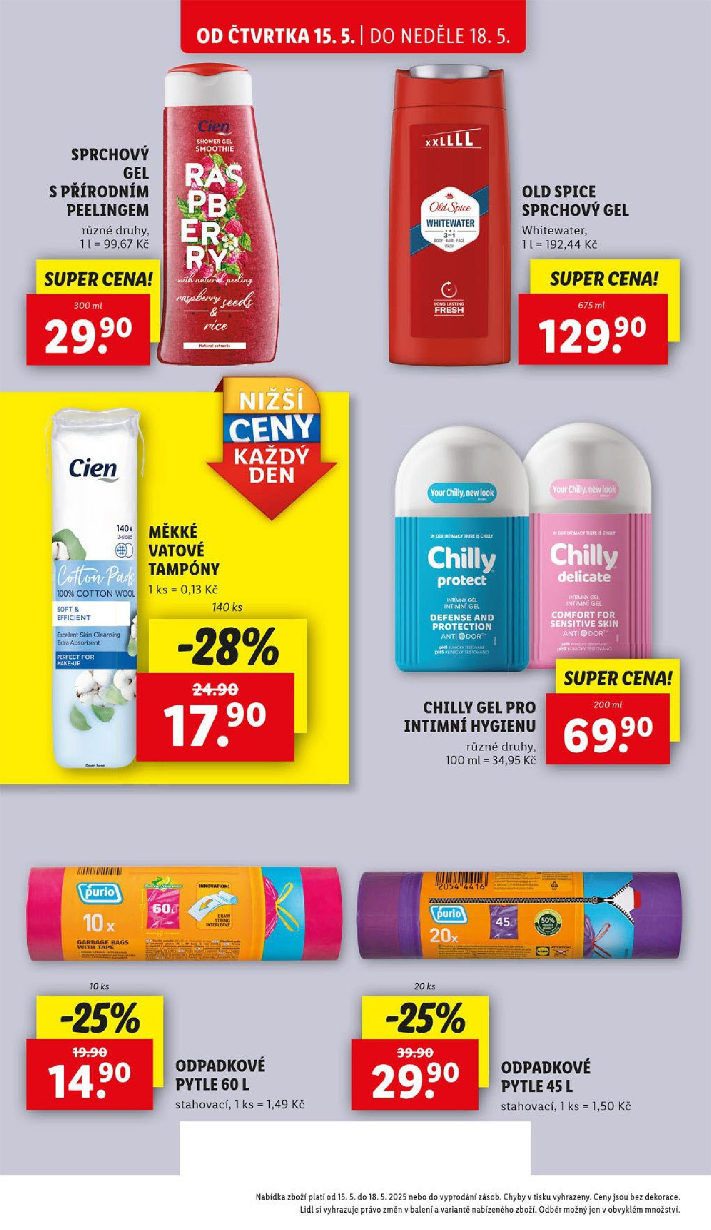 LIDL leták | 13.05.2025 | Akční leták příští týden | Strana: 23 | Produkty: Sprchový gel, Cien, Old Spice, Peeling Lidl leták od 13.05.2025 - Nový akční leták | Strana: 23 | Produkty: Sprchový gel, Cien, Old Spice, Peeling