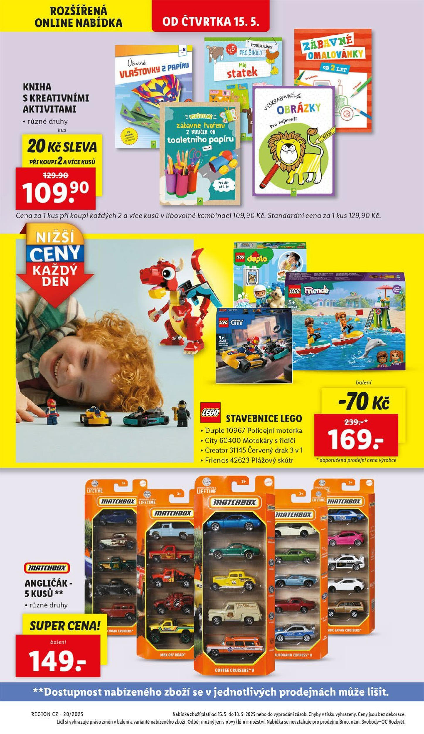 LIDL leták | 13.05.2025 | Akční leták příští týden | Strana: 36 | Produkty: Kniha, Stavebnice, Lego duplo, Lego Friends Lidl leták od 13.05.2025 - Nový akční leták | Strana: 36 | Produkty: Kniha, Stavebnice, Lego duplo, Lego Friends