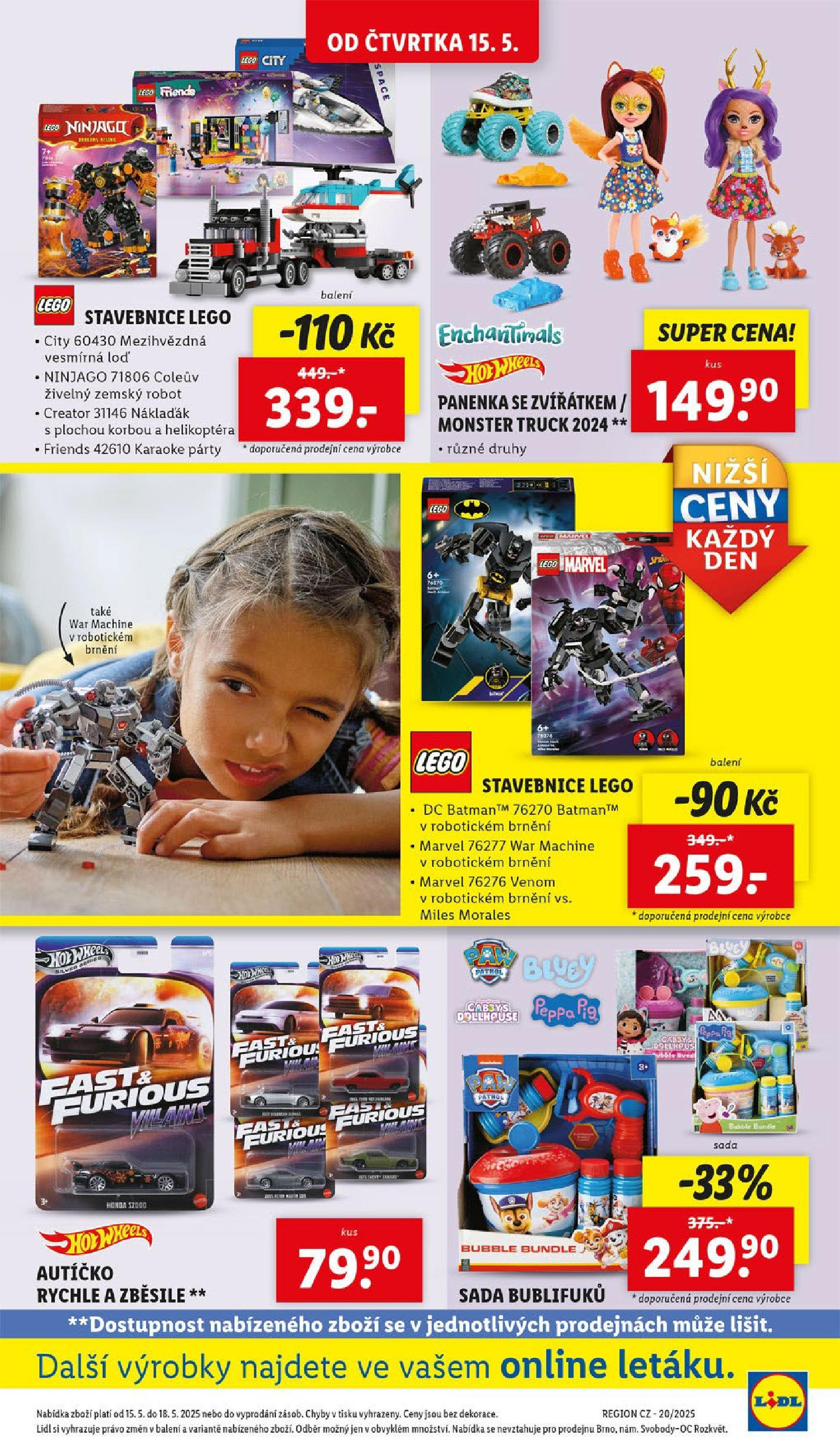 LIDL leták | 13.05.2025 | Akční leták příští týden | Strana: 37 | Produkty: Monster, Stavebnice, Lego Friends, Hot Wheels Lidl leták od 13.05.2025 - Nový akční leták | Strana: 37 | Produkty: Monster, Stavebnice, Lego Friends, Hot Wheels