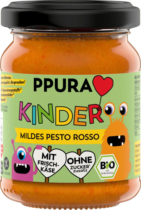 PPURA Pesto, cremiges Pesto Rosso für Kinder