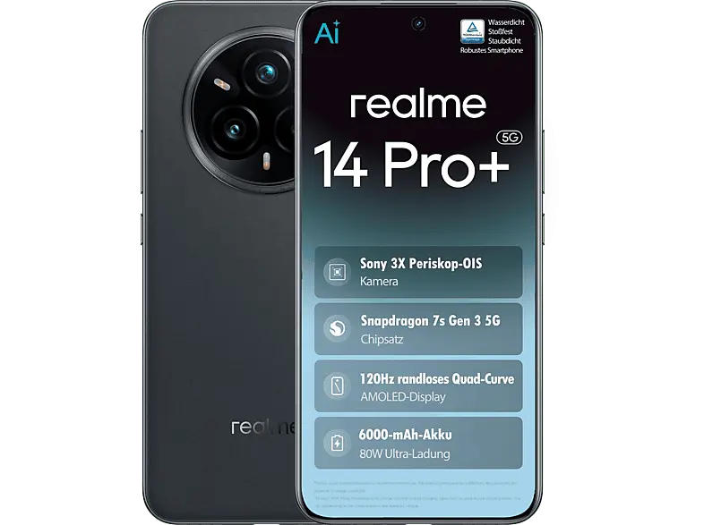 realme 14 Pro+ 5G, 512 GB, Suede Grey, Dual SIM