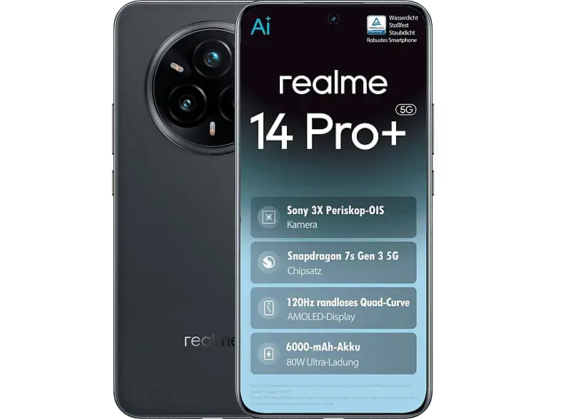 realme 14 Pro+ 5G, 512 GB, Suede Grey, Dual SIM