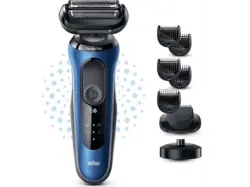 Braun 61-B4500cs, Series 6 Elektrischer Herrenrasierer (Akkubetrieb, Blau, Wet & Dry)