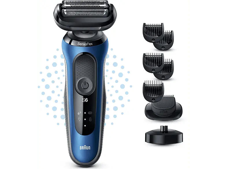 Braun 61-B4500cs, Series 6 Elektrischer Herrenrasierer (Akkubetrieb, Blau, Wet & Dry)
