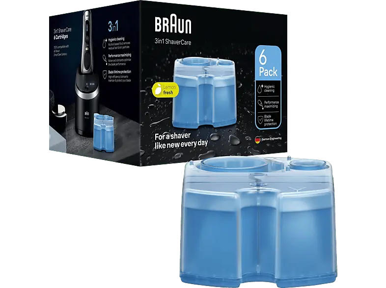 Braun Rasierer-Reinigungsstation Nachfüllkartuschen 6er-Pack; Rasierer-Zubehör