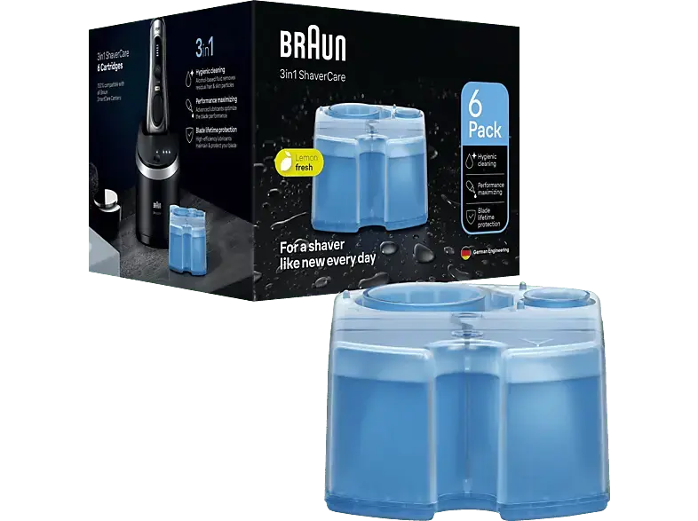 Braun Rasierer-Reinigungsstation Nachf&uuml;llkartuschen 6er-Pack; Rasierer-Zubeh&ouml;r