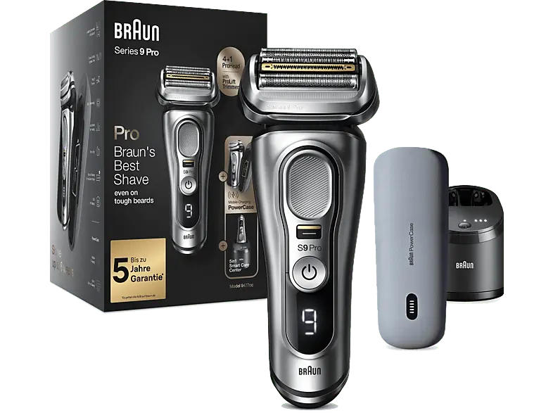 Braun Series 9 - 9497cc SW System Elektrorasierer & ProLift Trimmer (Akkubetrieb, Silber, Wet Dry)