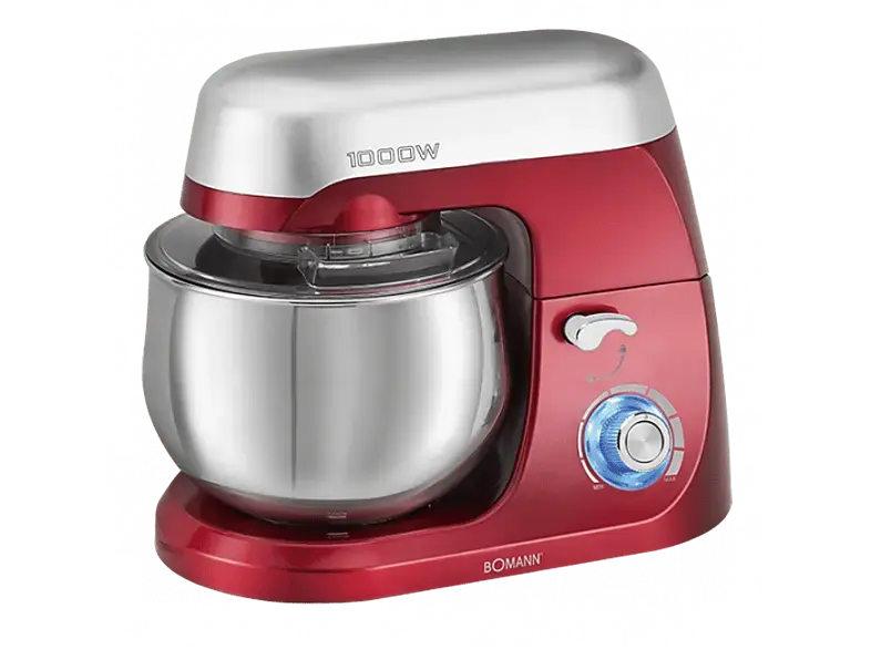 Bomann KM 6009 CB Küchenmaschine Rot (Rührschüsselkapazität: 5 l, 1000 Watt)