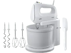 Braun HM 1070 WH Handmixer (Weiß, 400 Watt, Schüssel: 3 l)