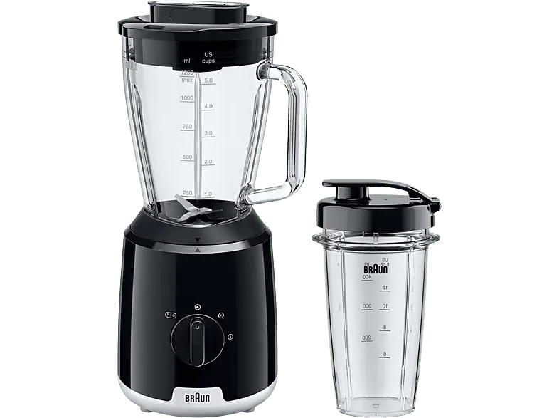 Braun JB 1051 BK PowerBlend 1 Standmixer (Schwarz, 600 Watt, Füllmenge: 1.5l, Verarbeitungsmenge: 1.25 l)