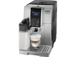 De'Longhi Dinamica ECAM352.57.SB - 6 Kaffeespezialitäten Kaffeevollautomat (Silber/Schwarz, Kegelmahlwerk mit 13 einstellbaren Mahlgraden, 15 bar, externer Milchbehälter)