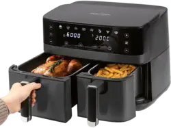 Profi Cook PC-FR 1295 H Doppel-Heißluft-Fritteuse (9 l, 2700 Watt, Schwarz)