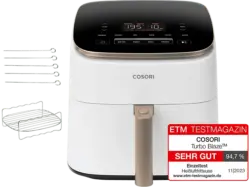 Cosori CAF-DC602-WEUR Airfryer Turboblaze Heißluftfritteuse (6 l, 1750 Watt, Weiß)