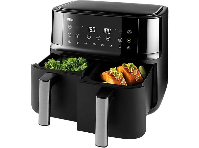 Braun TD 3030I BK Multifry Doppel-Heißluftfritteuse 2x 0.9kg (8 l, 2850 Watt, Schwarz, Matt)