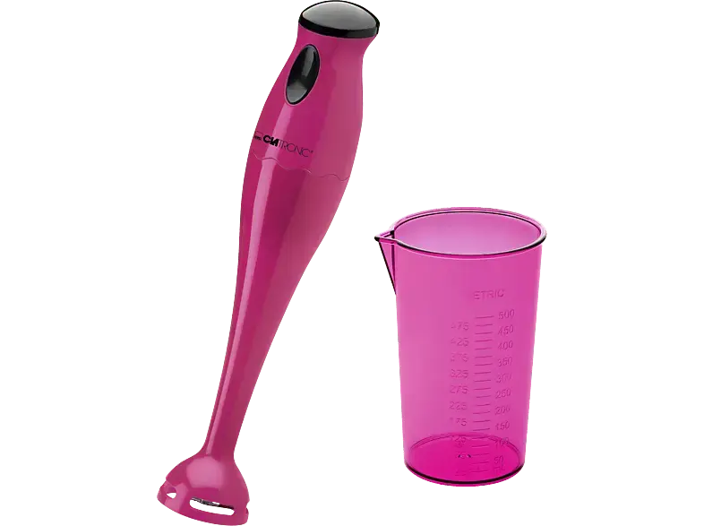 Clatronic SM3577 Stabmixer mit Mixbehälter (Rosa, 180 Watt, 500 ml)