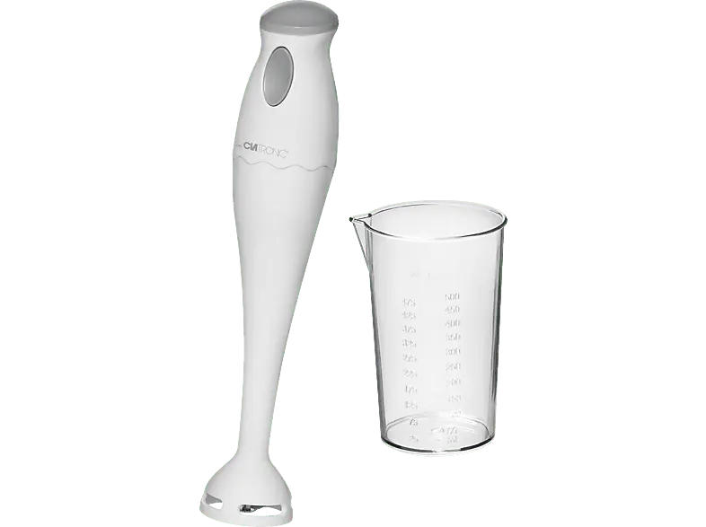 Clatronic SM3577 Stabmixer mit Mixbehälter (Weiß, 180 Watt, 500 ml)