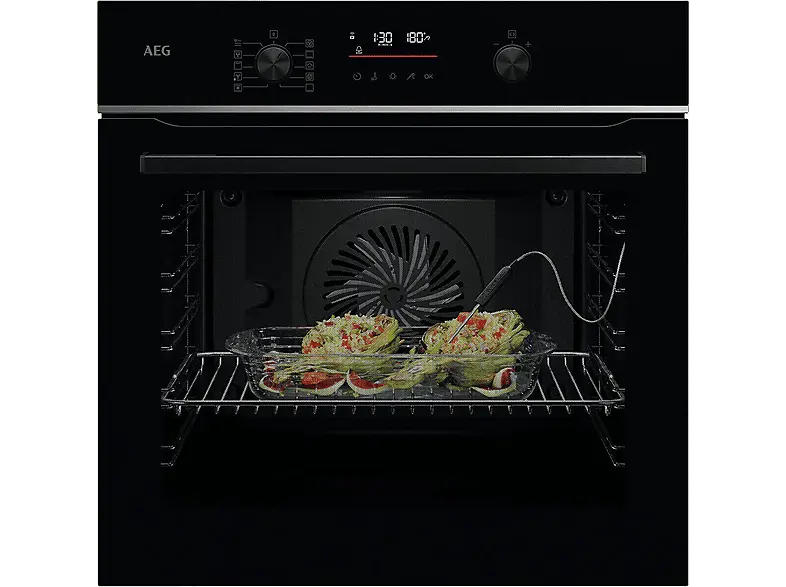 AEG TA5PB51ZAB 5000 SurroundCook® Multifunktionsbackofen mit Pyrolyse, SteamBake (71 l, Schwarz, 595 mm breit, A+, Dampfgarfunktion)