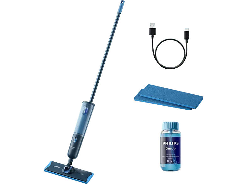 Philips XV3101/11 One UP 3000 mit 2-Pads Elektrischer Mopp, Blau