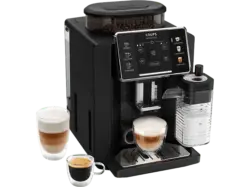 Krups EA9128D Sensation Milk Kaffeevollautomat (Schwarz, Kegelmahlwerk, externer Milchbehälter)