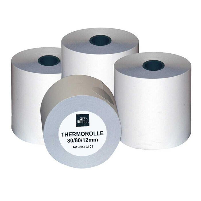 OMEGA DRUCK Thermorolle 4 Stück 80 m weiß