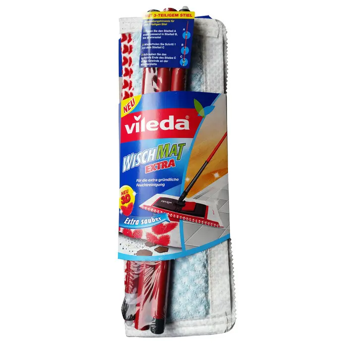 VILEDA Wischmat Extra mit 3-teiligem Stiel
