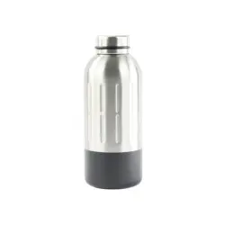 Isolierflasche doppelwandig 400 ml silber/schwarz