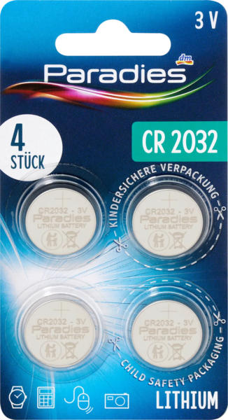 Paradies Batterien Lithium Knopfzelle CR2032