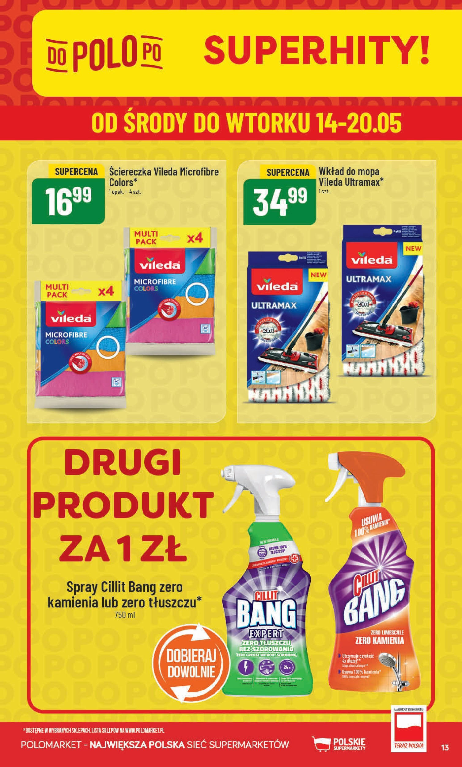 POLOmarket gazetka od jutra (14.05.2025) | Nowa PDF | Strona: 13 | Produkty: Vileda POLOmarket gazetka od jutra (14.05.2025) - Nowa PDF | Strona: 13 | Produkty: Vileda