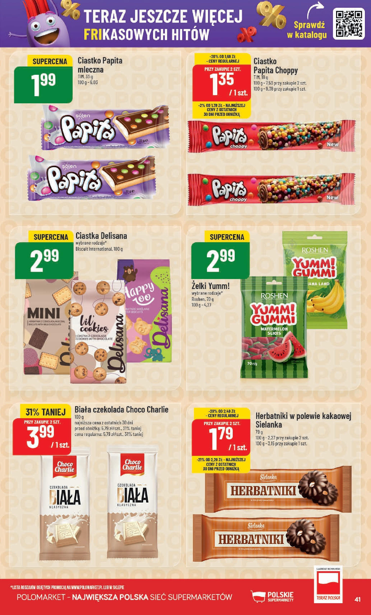 POLOmarket gazetka od jutra (14.05.2025) | Nowa PDF | Strona: 41 | Produkty: Herbatniki, 呕elki, Czekolada, Ciastka POLOmarket gazetka od jutra (14.05.2025) - Nowa PDF | Strona: 41 | Produkty: Herbatniki, 呕elki, Czekolada, Ciastka