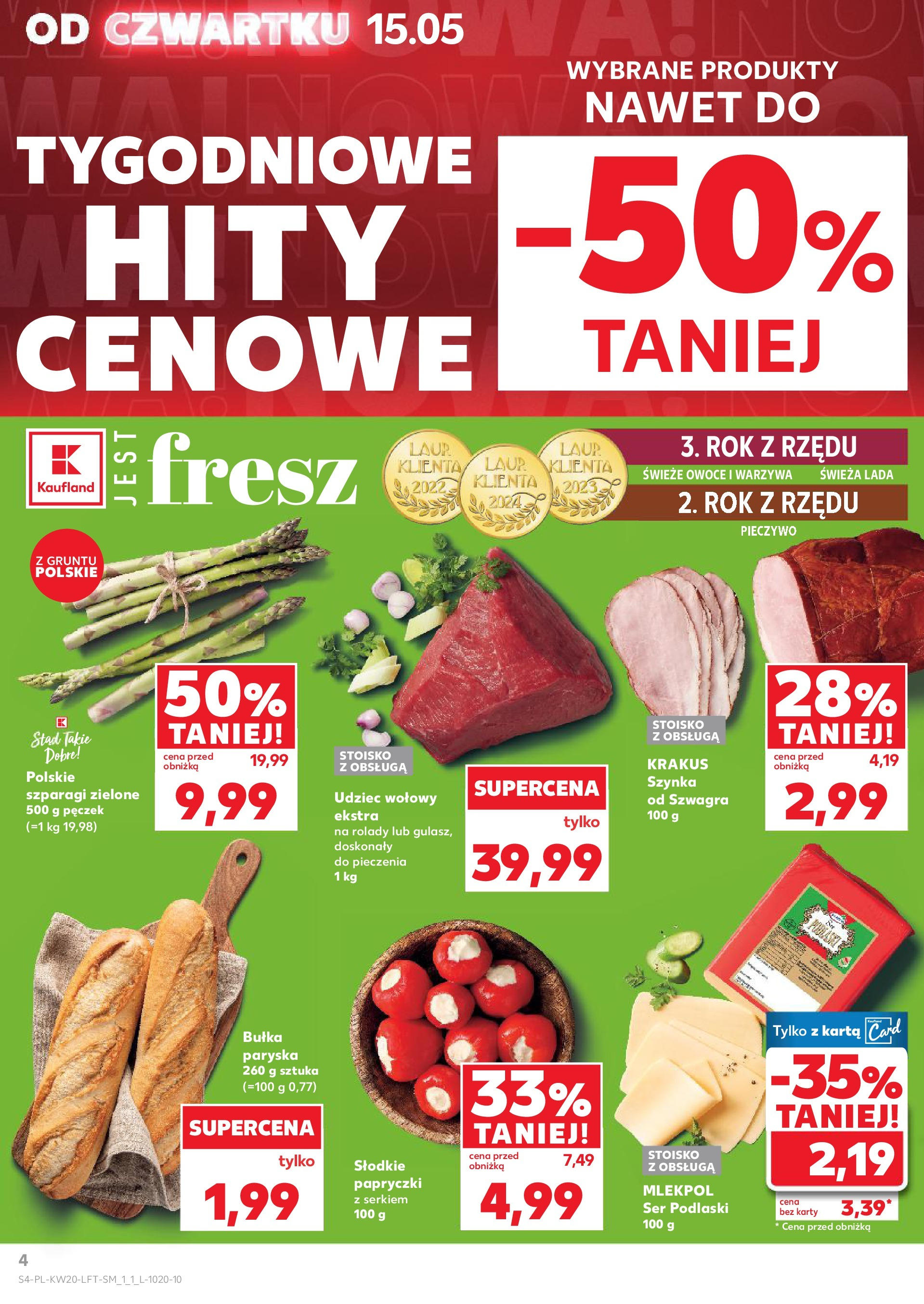 Kaufland gazetka (15.05.2025) - od jutra | Strona: 4 | Produkty: Pieczywo, Bułka, Warzywa, Owoce Kaufland gazetka od 15.05.2025 - od jutra PDF | Strona: 4 | Produkty: Pieczywo, Bułka, Warzywa, Owoce