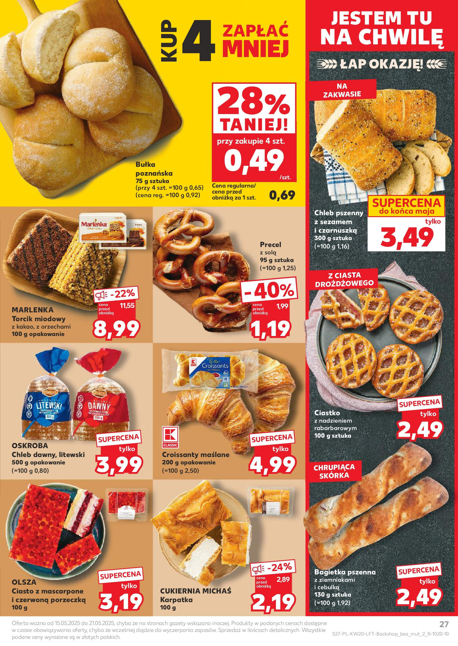 Kaufland gazetka (15.05.2025) - od jutra | Strona: 27 | Produkty: Czarnuszka, Ciasto, Porzeczka, Bułka Kaufland gazetka od 15.05.2025 - od jutra PDF | Strona: 27 | Produkty: Czarnuszka, Ciasto, Porzeczka, Bułka