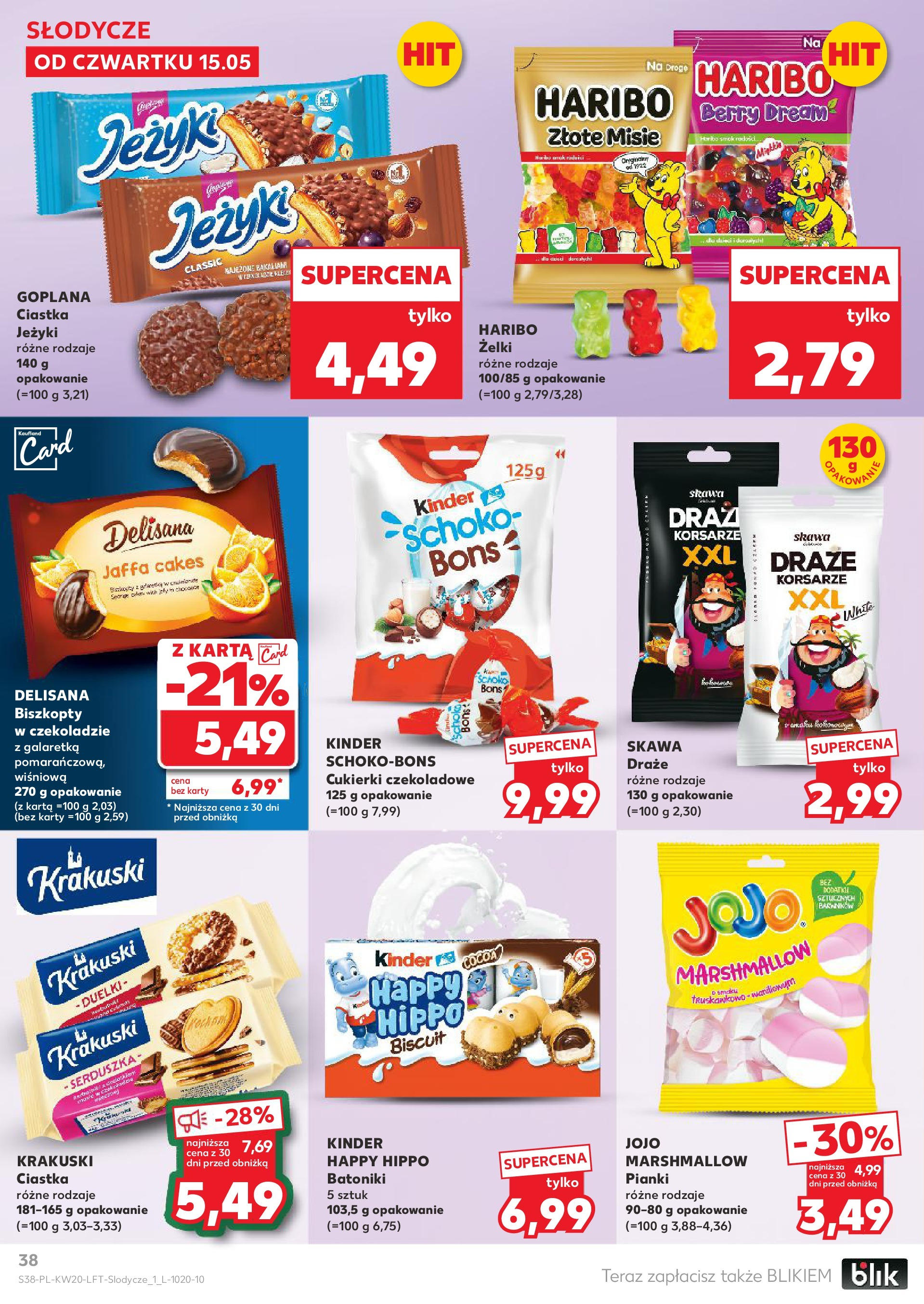 Kaufland gazetka (15.05.2025) - od jutra | Strona: 38 | Produkty: Karta, Słodycze, Galaretka, Żelki Kaufland gazetka od 15.05.2025 - od jutra PDF | Strona: 38 | Produkty: Karta, Słodycze, Galaretka, Żelki