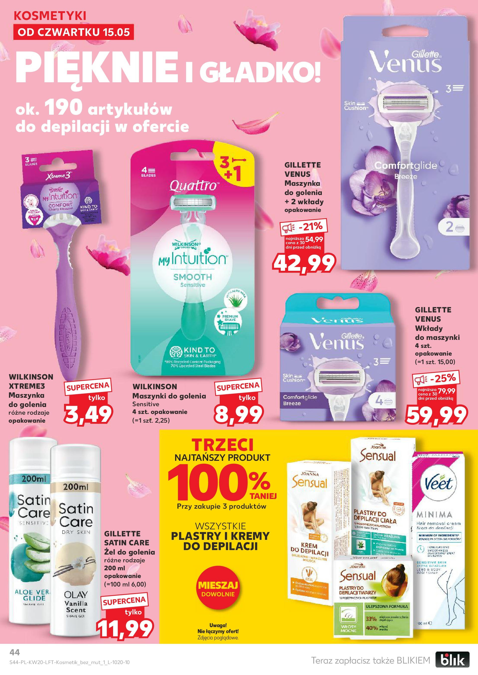 Kaufland gazetka (15.05.2025) - od jutra | Strona: 44 | Produkty: Gillette, Maszynka do golenia, Krem, Krem do depilacji Kaufland gazetka od 15.05.2025 - od jutra PDF | Strona: 44 | Produkty: Gillette, Maszynka do golenia, Krem, Krem do depilacji
