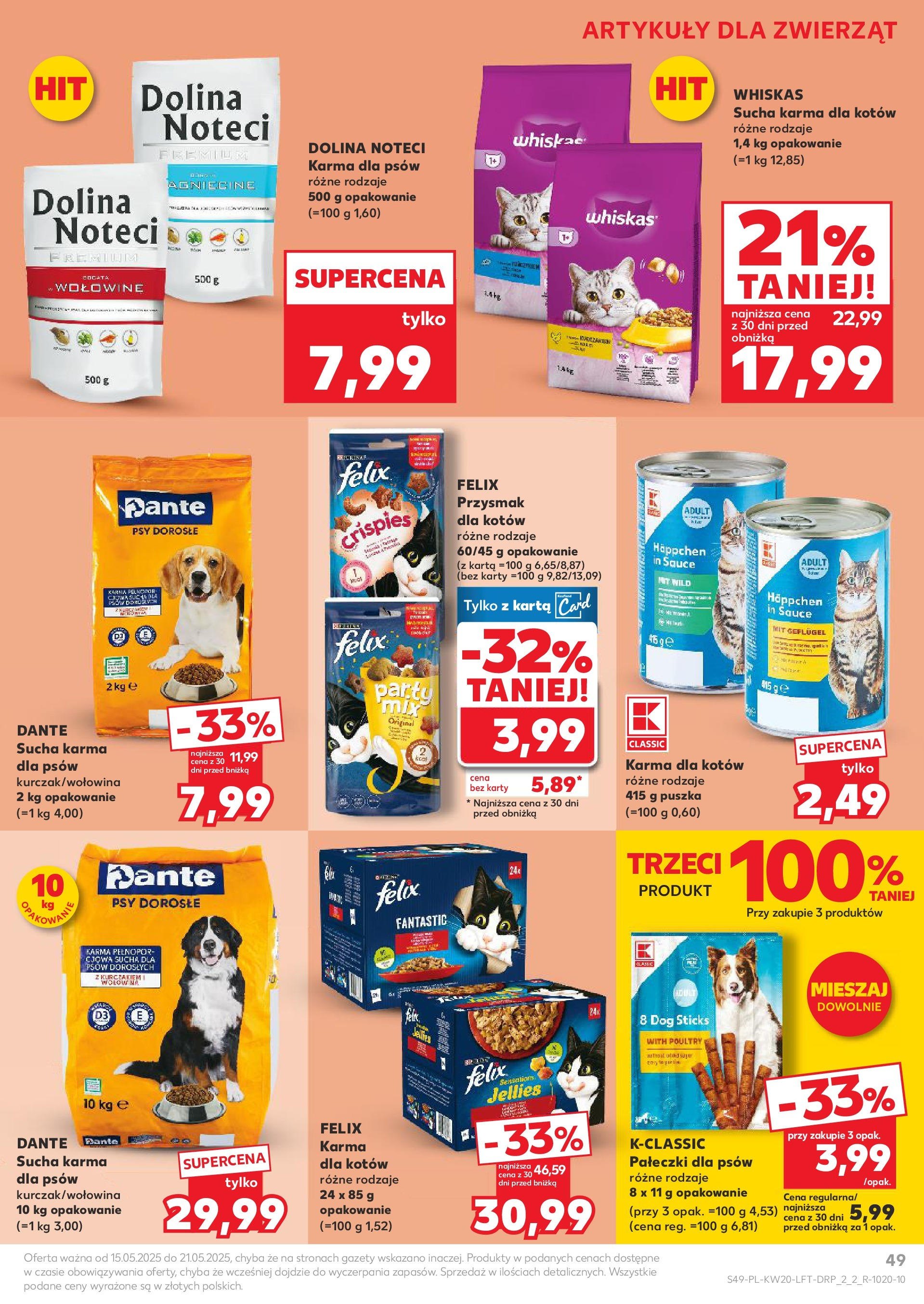 Kaufland gazetka (15.05.2025) - od jutra | Strona: 49 | Produkty: Karta, Karma dla kotów, Karma dla psów Kaufland gazetka od 15.05.2025 - od jutra PDF | Strona: 49 | Produkty: Karta, Karma dla kotów, Karma dla psów