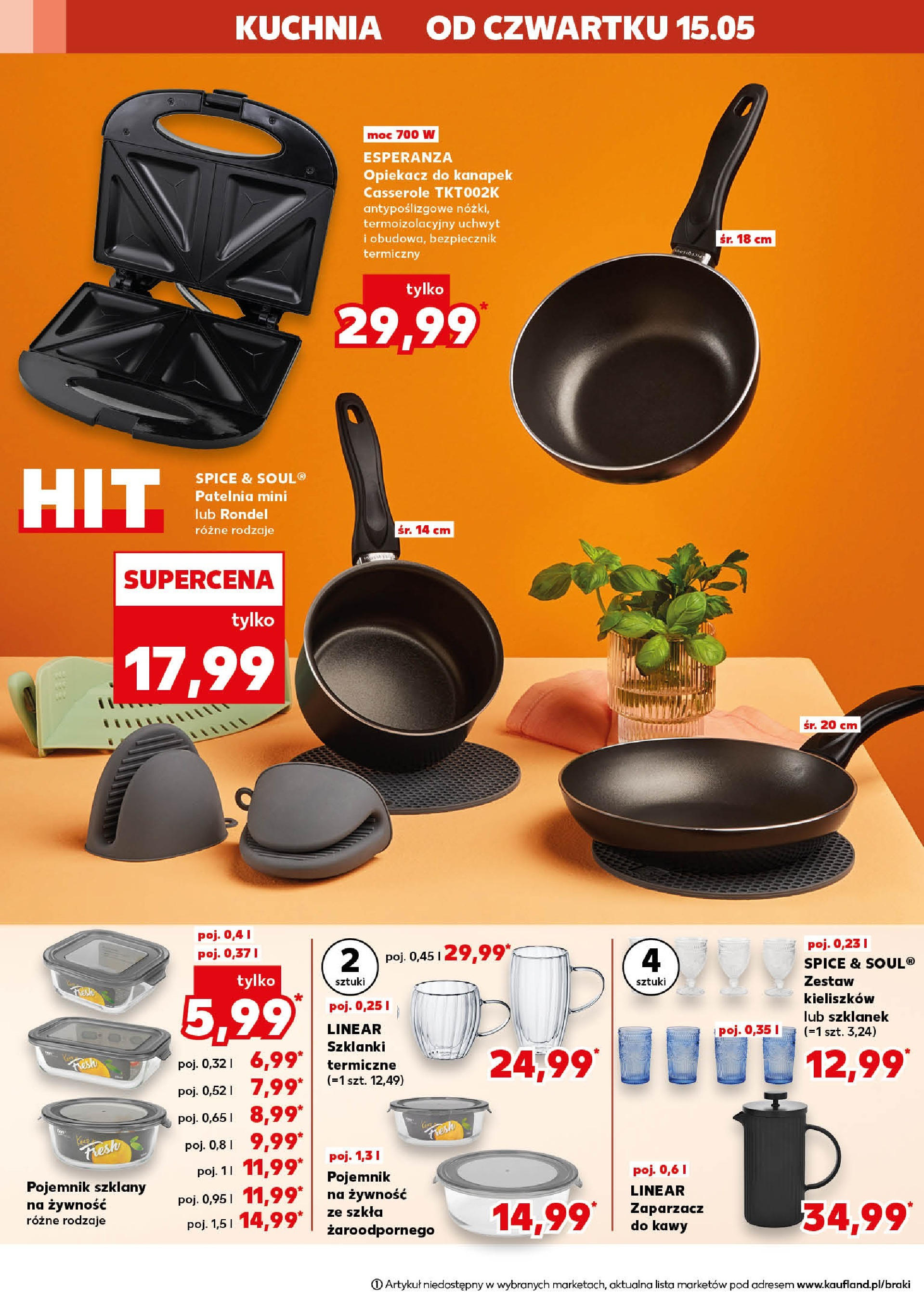 Kaufland gazetka - Mega okazje (15.05.2025) - od jutra | Strona: 8 | Produkty: Opiekacz, Opiekacz do kanapek, Szklanki, Patelnia Kaufland gazetka - Mega okazje od 15.05.2025 - od jutra PDF | Strona: 8 | Produkty: Opiekacz, Opiekacz do kanapek, Szklanki, Patelnia