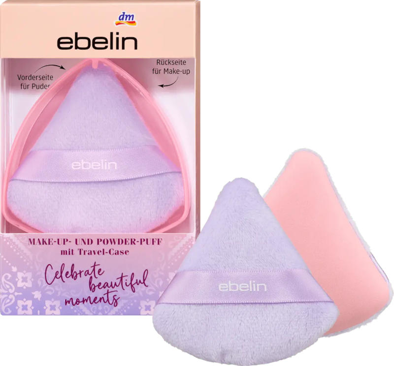 ebelin Make-up- Powder Puff mit Case Celebrate Beautiful Moments