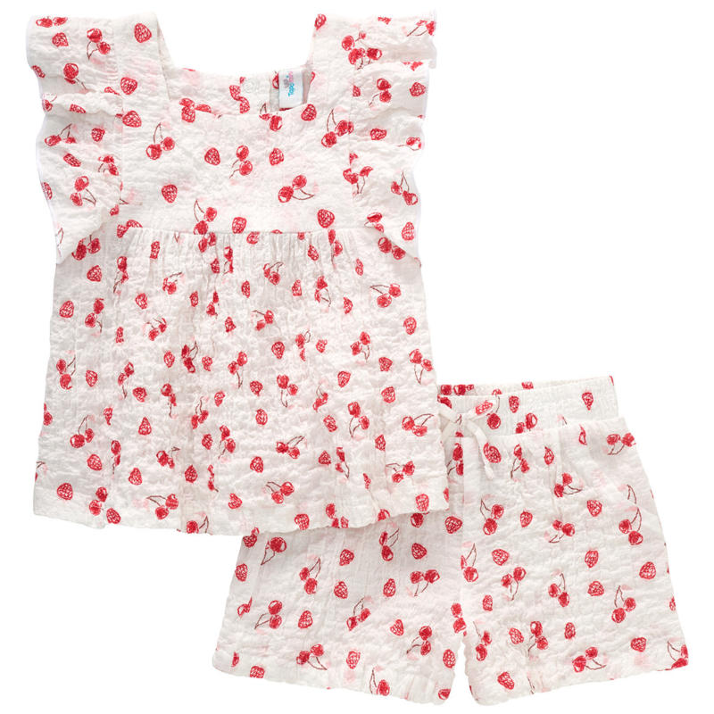 Baby Top und Shorts mit Kirschen allover