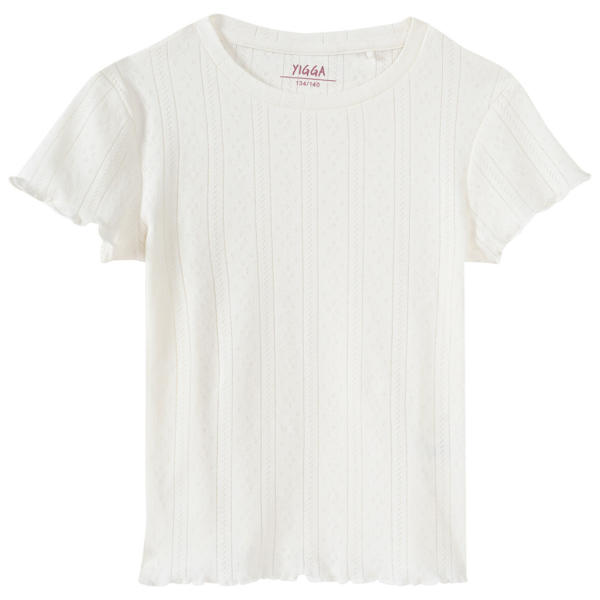 Mädchen T-Shirt mit Ajour-Muster