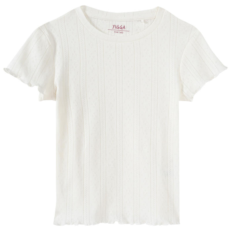 Mädchen T-Shirt mit Ajour-Muster