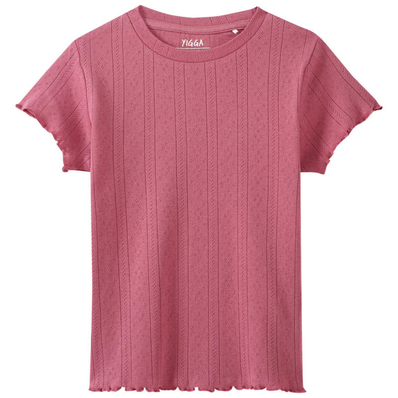 Mädchen T-Shirt mit Ajour-Muster