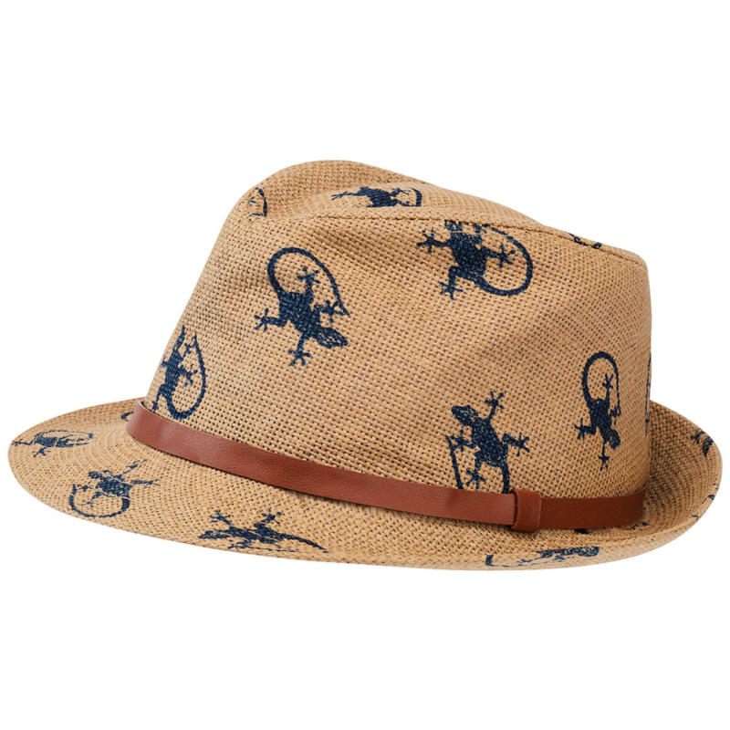Jungen Strohhut mit Gecko-Motiven