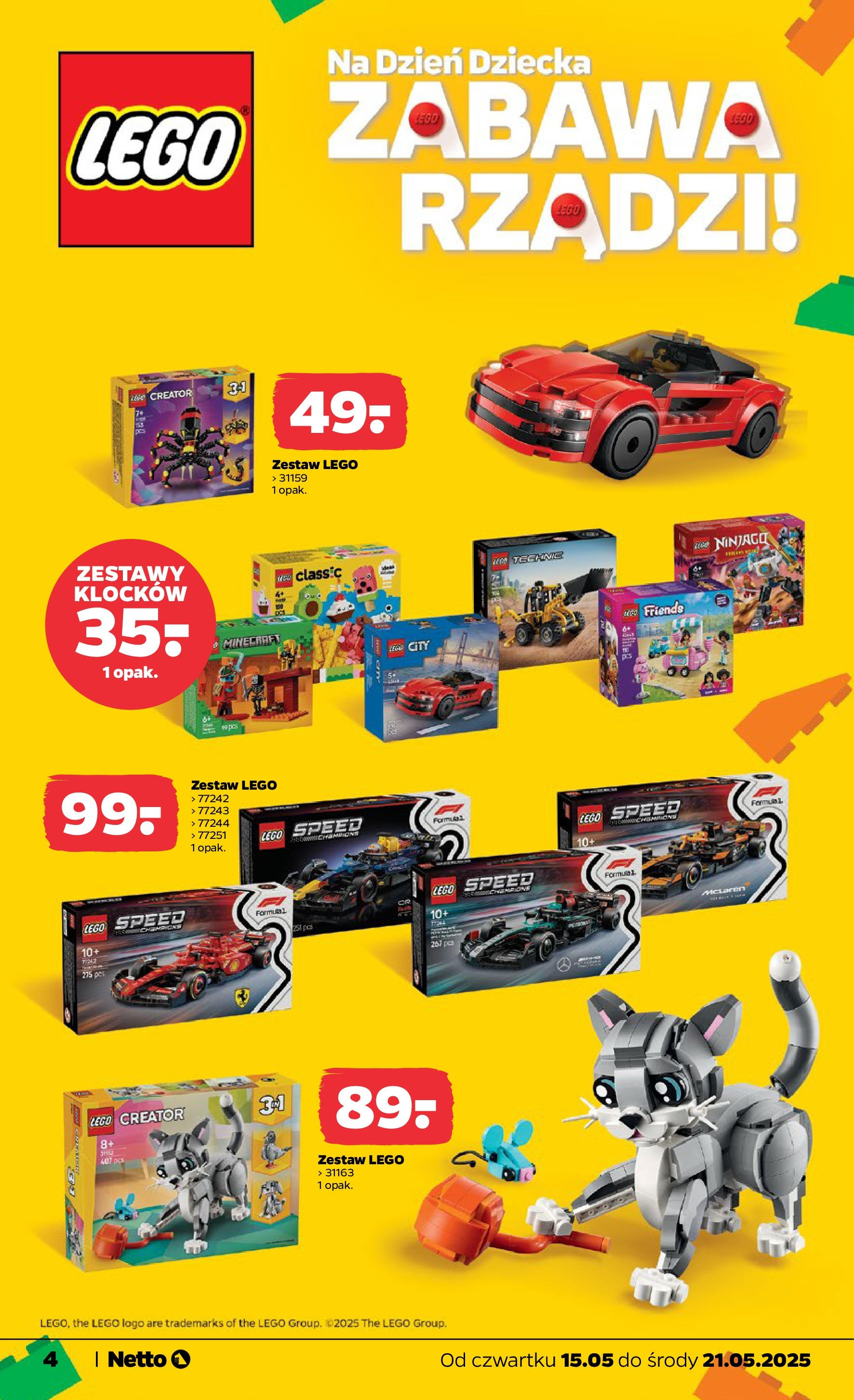 Netto gazetka - Spożywcza od 15.05.2025 | Promocje | Strona: 22 | Produkty: Lego Netto gazetka - Spożywcza od 15.05.2025 - Aktualne promocje | Strona: 22 | Produkty: Lego